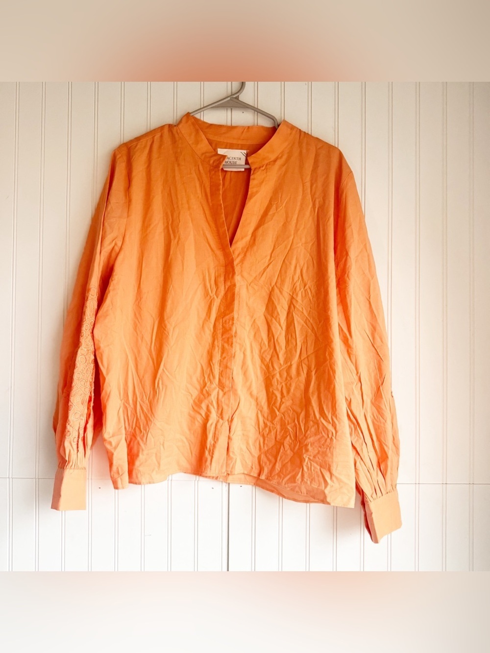 Tuckernuck HYACINTH HOUSE Size XXL Orange Peach Embroidered Wisteria Blouse NEW! - Picture 4 of 9